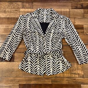Diane Von Furstenberg Black and White Patterned Blazer